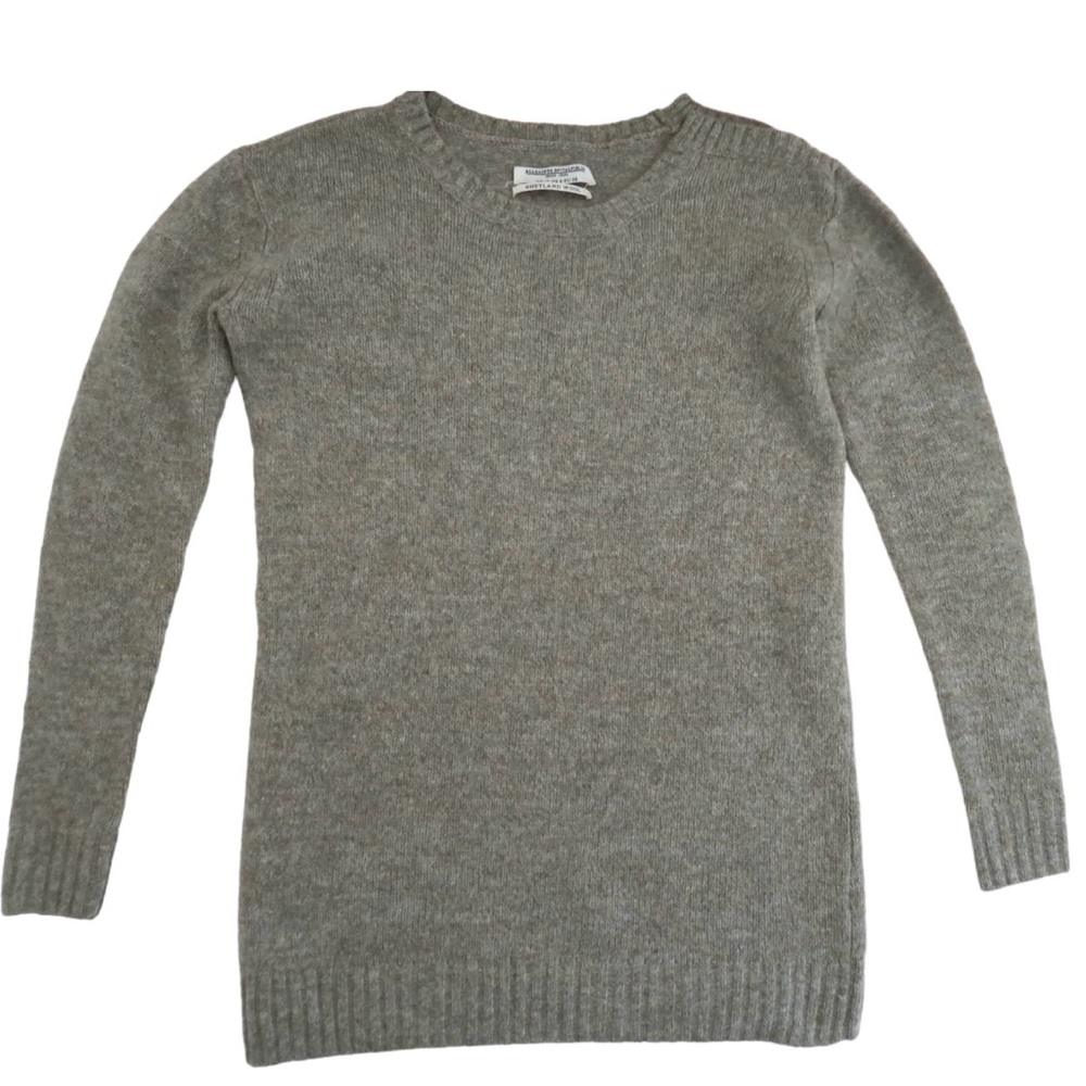 ALL SAINTS Panel Crew sweater UK 10 US 6 Shetland Wool split neck
